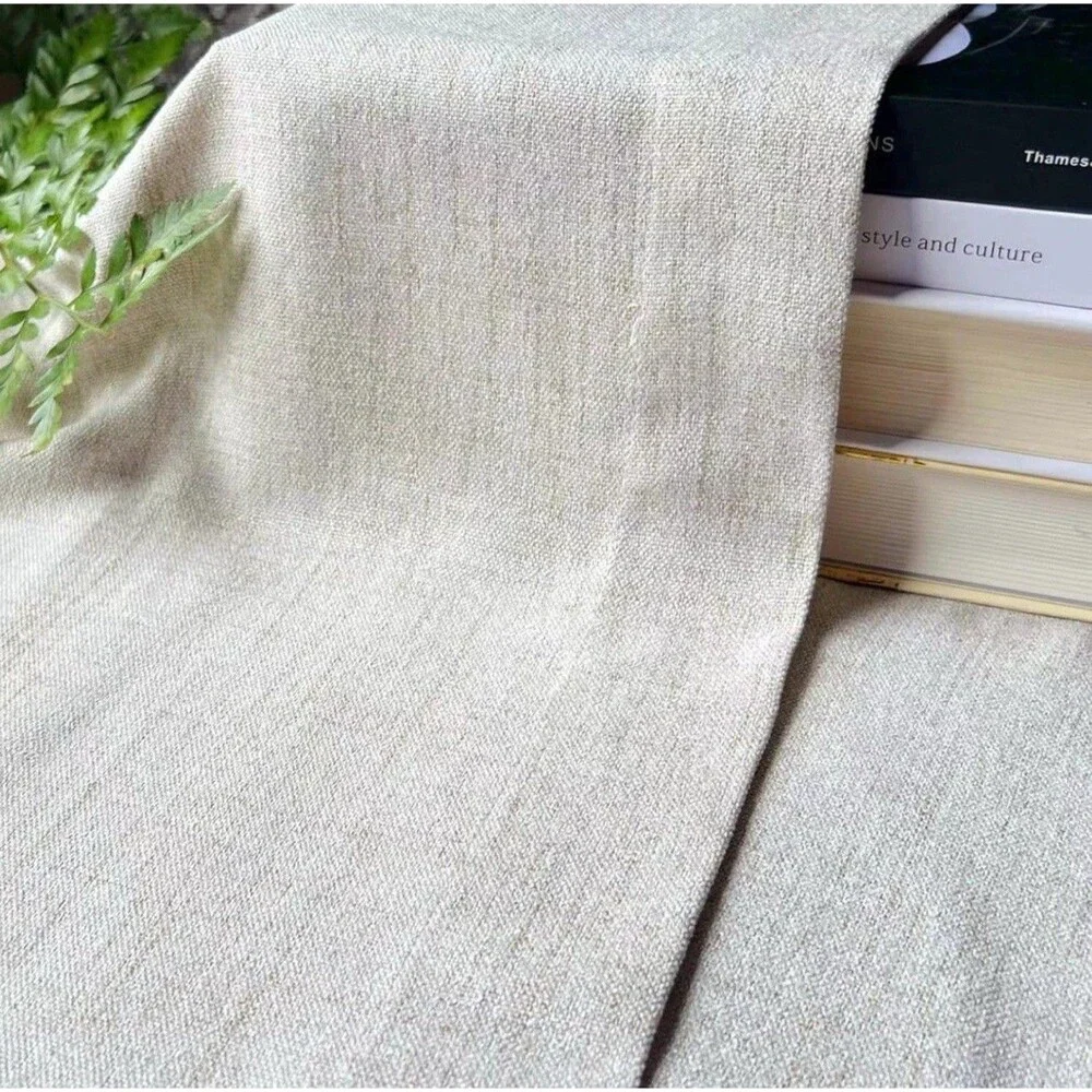 2 Pack Faux Linen Valance for Windows Kitchen LivingRoom Valances 54x15” Natural